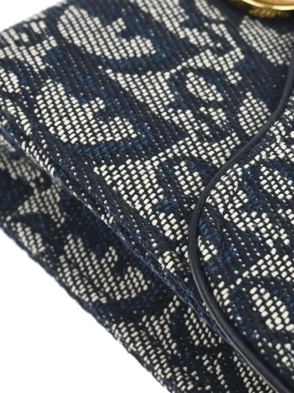 Christian Dior Navy Canvas Trotter Saddle Belt Pouch 07LU0024